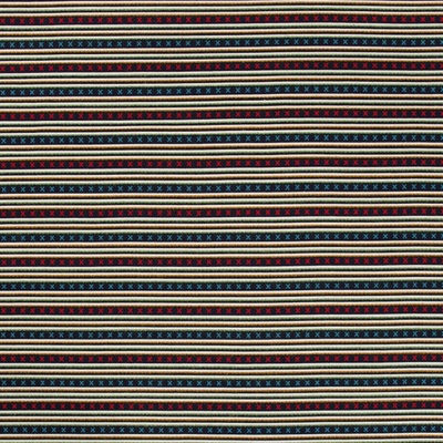 Kit Kemp Criss Cross Striped Fabric in Indigo